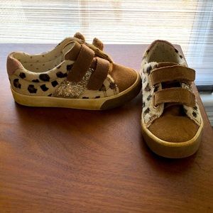 COPY - Girls Boden leopard and glitter sneakers. Gently worn but no major flaws.
